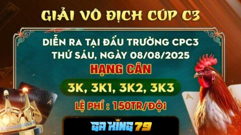 Giải vô địch cúp CPC3 ngày 08/08/2025